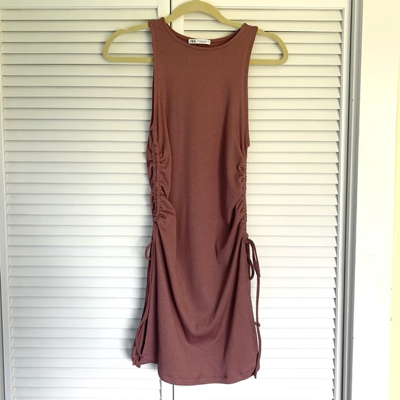 NWOT ZARA Ruched Ribbed Top - Picture 2 of 4